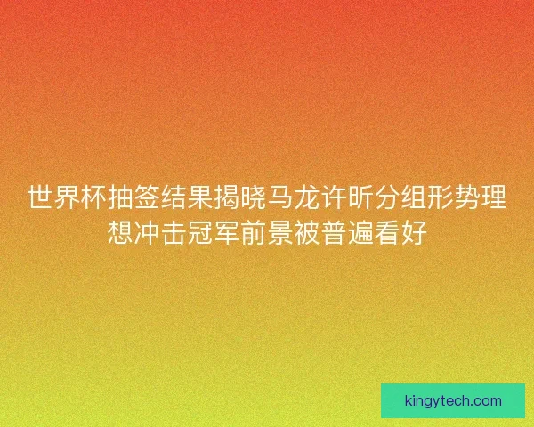 世界杯抽签结果揭晓马龙许昕分组形势理想冲击冠军前景被普遍看好 世界杯抽签结果揭晓马龙许昕分组形势理想冲击冠军前景被普遍看好