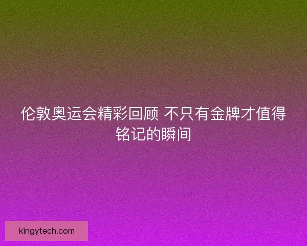 伦敦奥运会精彩回顾 不只有金牌才值得铭记的瞬间