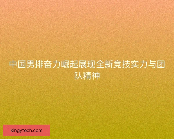 中国男排奋力崛起展现全新竞技实力与团队精神
