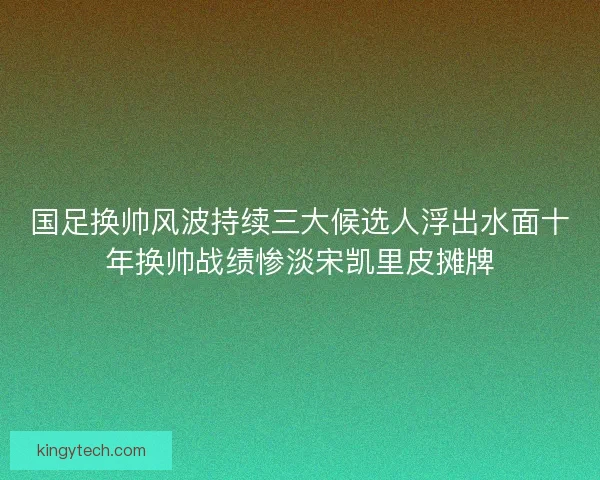 国足换帅风波持续三大候选人浮出水面十年换帅战绩惨淡宋凯里皮摊牌 国足换帅风波持续三大候选人浮出水面十年换帅战绩惨淡宋凯里皮摊牌